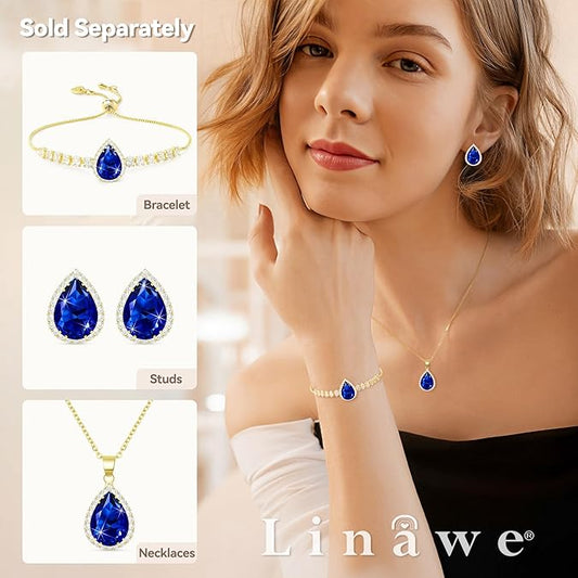 Golden Blue Ear Ring