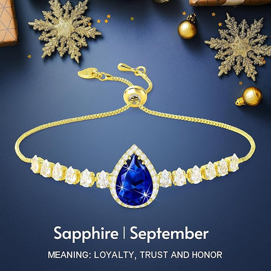 Golden Blue Ear Ring